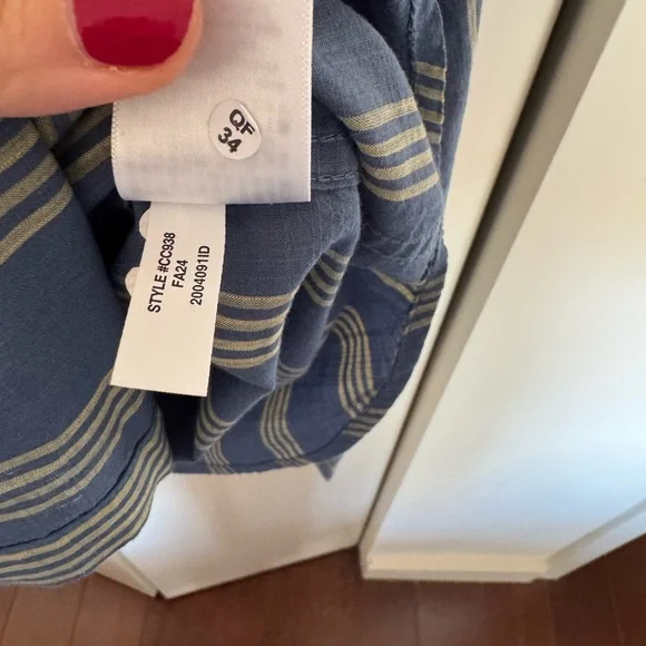 J. Crew Western style striped shirts in blue/yellow - Picture 6 of 9